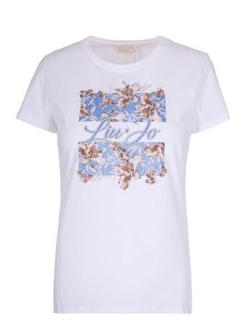 T-shirt with print and rhinestones  | WA6493JS923.P9600
